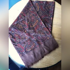 Vintage brown silk paisley scarf